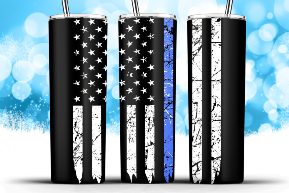 20oz Wrap Flag Single Thin Blue Line for Graphics and Crafts