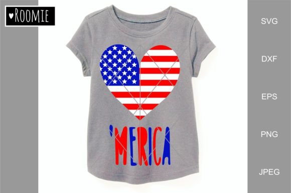 4th of July American Flag Heart SVG for Crafts and Graphics