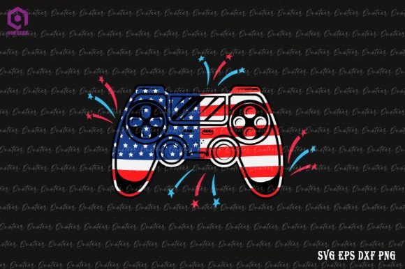 4th of July Video Game Gamer USA Flag
