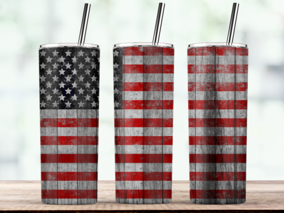 American Flag Grunge 20oz Skinny Tumbler Graphic for Crafts and Content Publishing