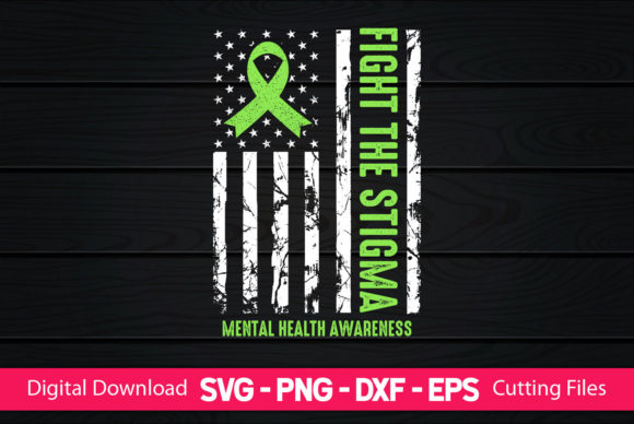 American Flag Mental Health Awareness Graphics for Crafts