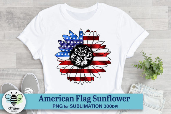 American Flag Sunflower Png for Graphics and Crafts