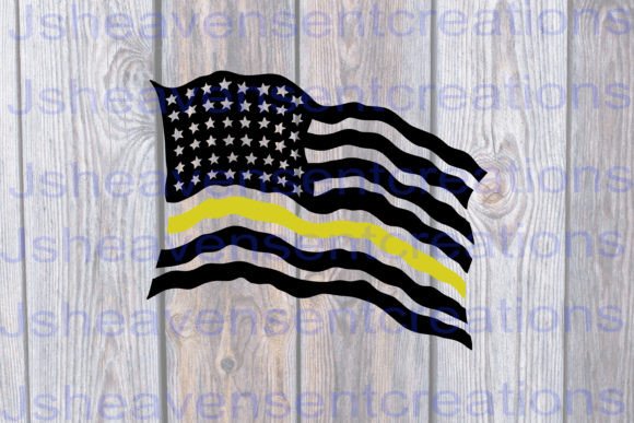 American Flag Yellow Line Graphics for Crafts