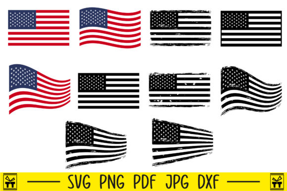 American Flags - Grunge Flag Graphics for Crafts
