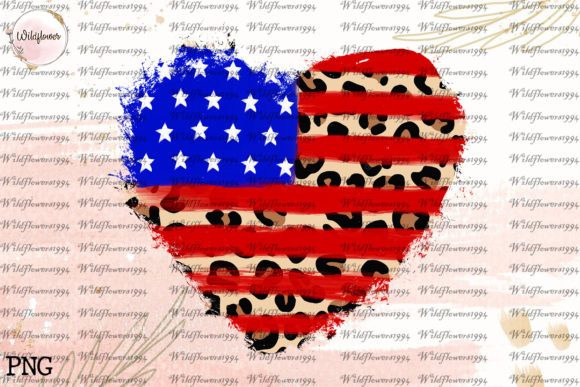 American Heart Flag PNG Sublimation PNG for Crafts and Graphics