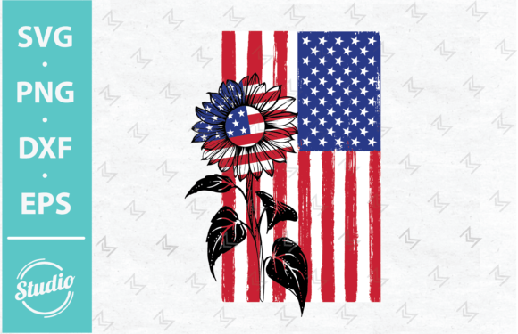 American Sunflower Flag SVG for Crafts and Graphics