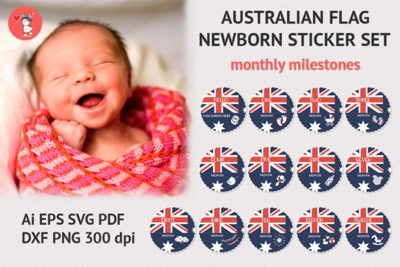 Australian Flag Newborn Sticker Set