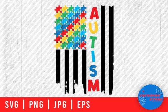 Autism Awareness USA Flag Svg Review