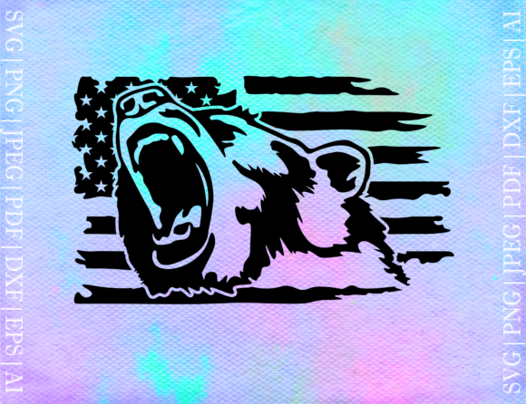 Bear Flag Usa Svg for Crafts and Graphics
