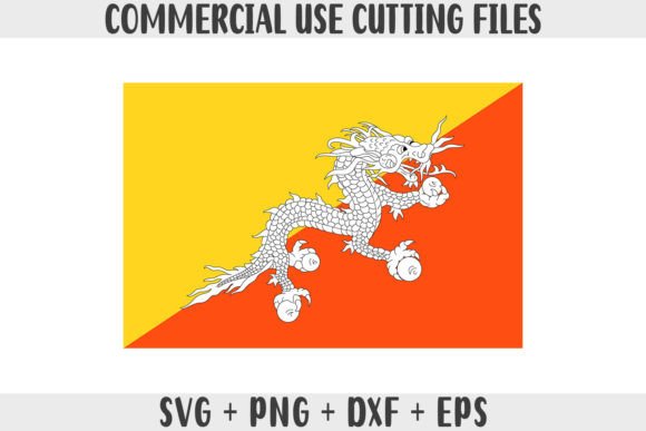 Bhutan Flag SVG Graphics for Crafts and Design
