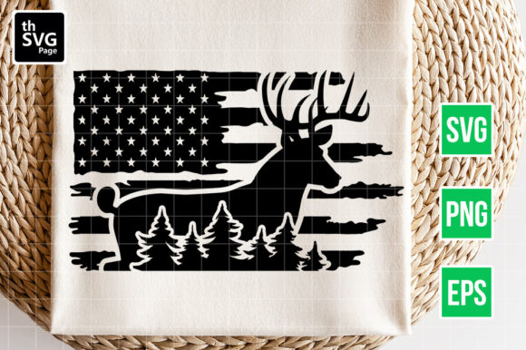 Deer American Flag SVG for Crafts and Graphics