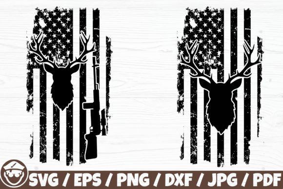 Deer USA Flag Weapon Graphic for Crafts and Design Projects