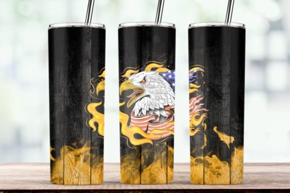 Eagle American Flag Sublimation Tumbler Graphics