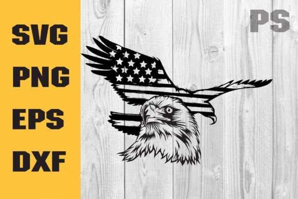 Eagle Through Flag Svg For Crafts And Graphics