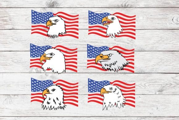 Eagle with USA Flag Svg Vector for Graphics and Crafts