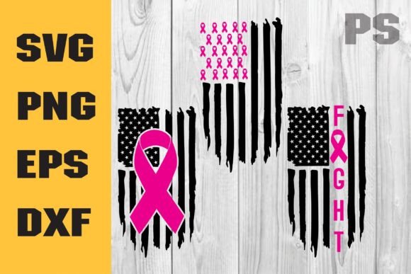 Fight Cancer US Flag SVG for Crafts and Graphics