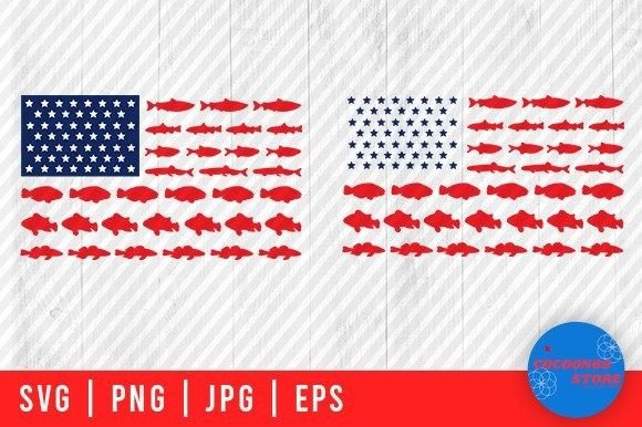 Fishing and American Flag Svg for Crafts and Graphics