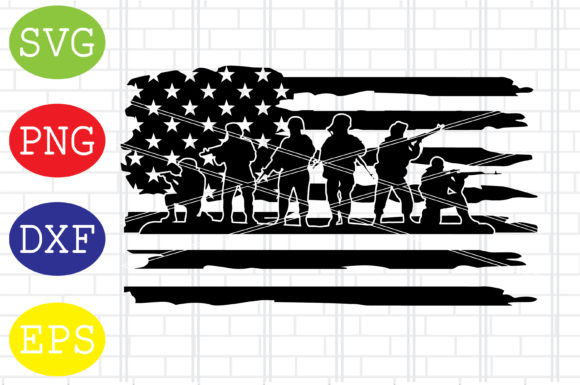 Flag with Soldiers Svg for Crafts and Graphics