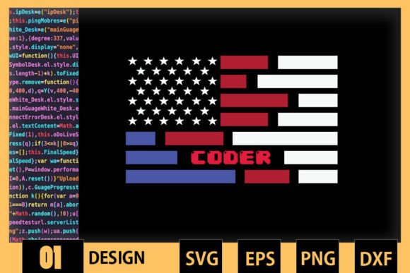 Graphics for Crafts: Software Developer COder USA Flag