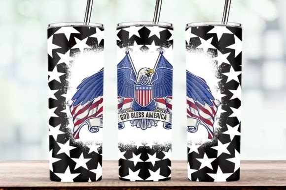 Happy 4th of July American Flag Eagle Graphics for Crafts