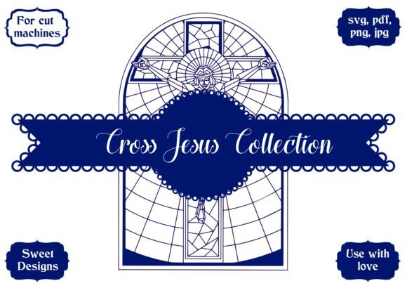 Jesus on the Cross Flag Graphics for Crafts