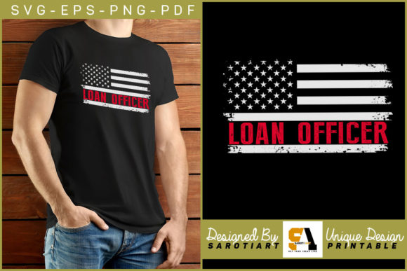 Loan Officer with USA Flag Embroidery Design Review