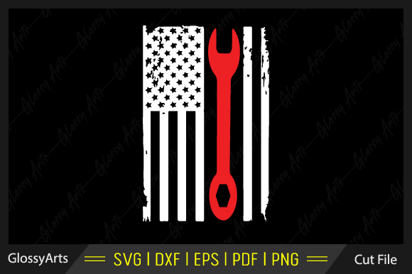 Mechanic Wrench American Flag Svg File Review