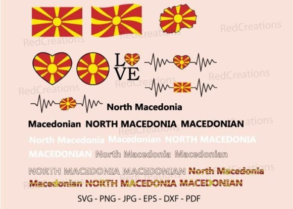 North Macedonia Flag Bundle Graphics for Crafts