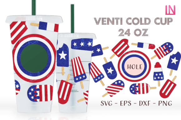 Popsicle USA Flag Venti Cup Wrap SVG Review