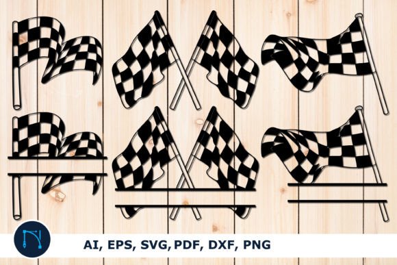 Racing Flag Graphics for Crafts and Branding