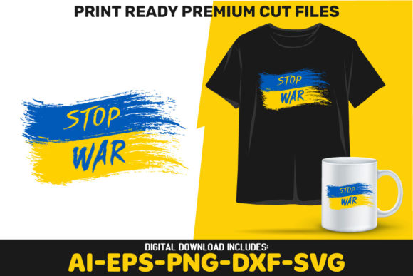 Stop War Flag for Ukraine Sublimation SVG: A Graphic Design Asset for Crafts