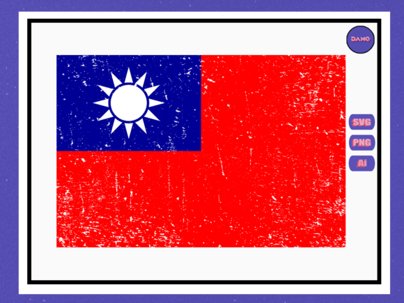 Taiwan Flag Vintage Graphics for Crafts