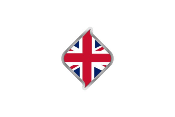 U.K. Flag Sticker Isolated Design