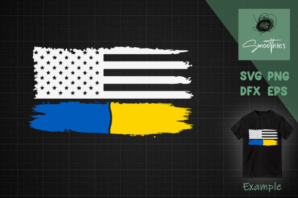 Ukraine SVG Ukrainian American Flag Graphics for Crafts