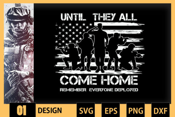 Until They All Come Home American Flag Graphics for Crafts
