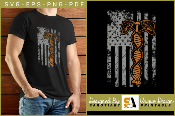 USA Flag with Mushroom Hunting Graphic for Crafts and Graphics